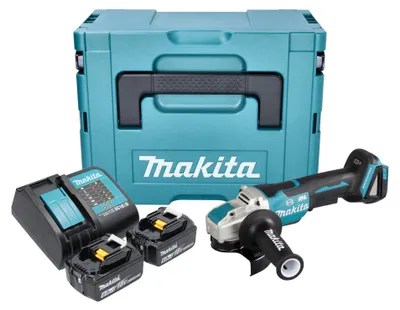 Image de Makita DGA 520 STJX1 Meuleuse d'angle sans fil 18 V 125 mm X-LOCK Brushless + 2x batterie 5,0 Ah + chargeur + Makpac