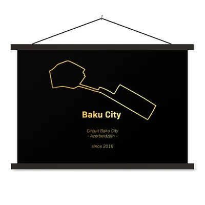 Produktbild von MuchoWow® Textilposter Baku - Formel 1 - Rennstrecke 120x80 cm mit schwarzem Rahmen - Wanddeko