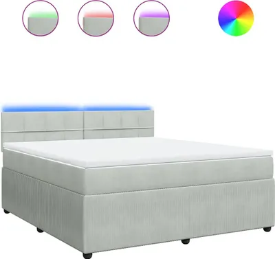 Produktbild von vidaXL Boxspringbett mit Matratze Hellgrau 180x200 cm Samt