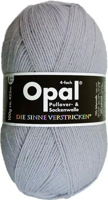 Produktbild von Opal Uni silber 4-fach - Farbnr. 9937 - 75% Wolle (die Weiche), 25% Polyamid