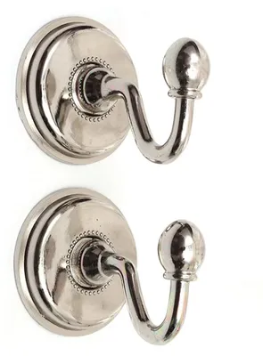 Produktbild von Gardinenhalter mit Schrauben, dekorative Wandhaken (silber)
