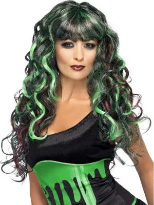 Image de Smiffys - Perruque "Monster" pour homme/femme unie SM3336 (Taille unique) (Noir/Vert)