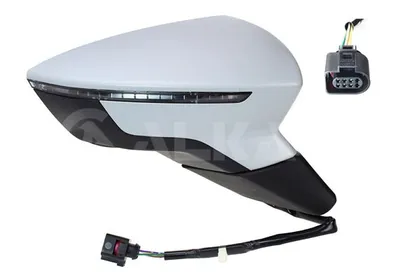 Produktbild von ALKAR 6146807 Außenspiegel Seitenspiegel Rechts für SEAT Leon ST (5F8) Beheizt mit Memory Konvex Grundiert Elektrisch