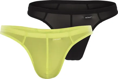 Produktbild von Olaf Benz Herren String 2-Pack RED0965 Ministring - black-lime green - Größe XXL