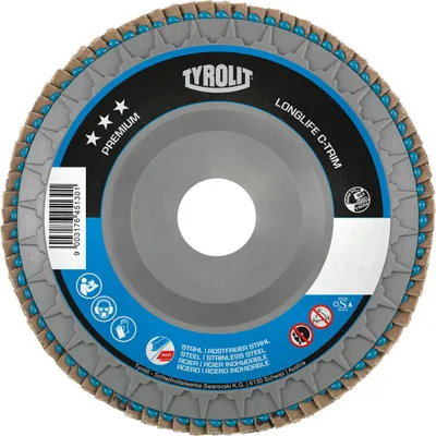 Produktbild von Tyrolit Keramische Schrägklappenscheibe Ca60 125x22.23 Silber Silber One Size