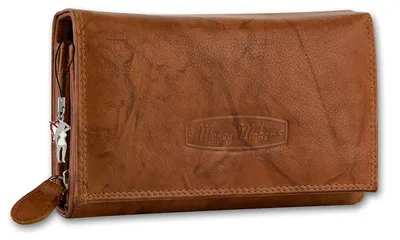 Zdjęcie produktu dla Money Maker damski portfel kelnerski z prawdziwej skóry tan ochrona RFID OPJ704C