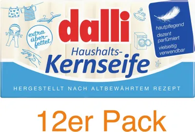 Produktbild von Dalli Haushaltskernseife, Handseife, Hobby, Überfettet | 12 Stück Seife