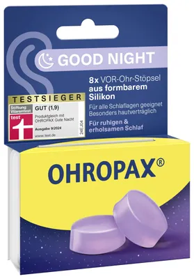Zdjęcie produktu dla OHROPAX® 2791412 OHROPAX® Gute Nacht Ohrstöpsel 23 dB Silikon, 8 St.