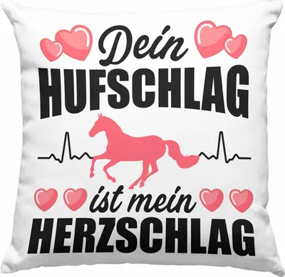 Produktbild von Trendation - Pferde Deko-Kissen mit Füllung 40x40 Geschenk Mädchen Spruch Reiten Geschenke Pferd  Deko-Kissen mit Füllung 40x40 für Reiterin Pferdeflüsterer Erwachsene (Blau)