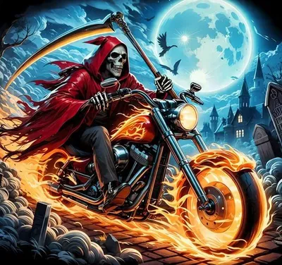 Obrázok produktu pre NORIMPEX Diamantová maľba Kostra na motocykli 30x40cm