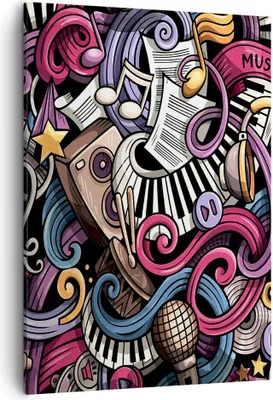 Produktbild von Bild auf Leinwand - Leinwandbild - Einteilig - Graffiti modern - 50x70cm - Wand Bild - Wanddeko - Wandbilder - Leinwanddruck - Kunstdruck - Wanddekoration - Leinwand bilder - Wandbild - PA50x70-4015