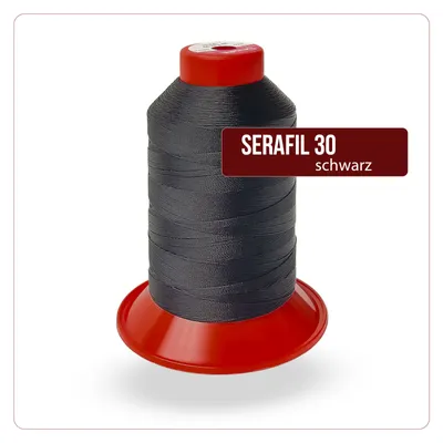 Produktbild von AMANN Serafil 30 Nähgarn 900m Polyester reißfest Schwarz