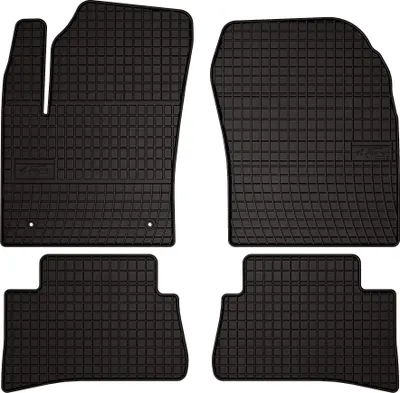Produktbild von Gummifußmatten passend für Toyota C-HR I (Crossover, Bj. 2016-2023) –  schwarz, passgenau, mit Befestigungen set 4 Stk. - Gummi-Automatten