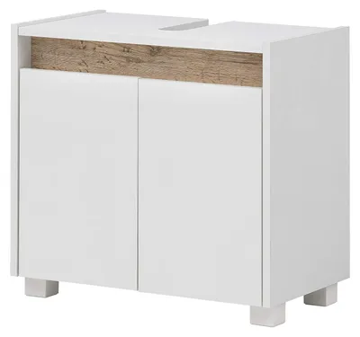 Productafbeelding van Möbelpartner wastafelonderkast Cosmo, afmetingen 56,9 x 54,6 x 33 cm, kleur: parelwit