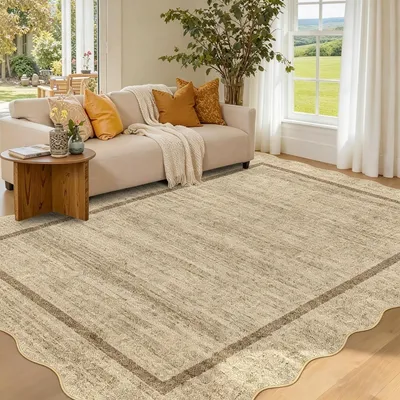 Productafbeelding van Wasbare Beige Vloerkleed 160x230cm met Antislip