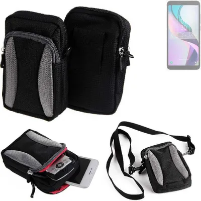 Produktbild von K-S-Trade Holster Schutz Hülle kompatibel mit TCL Ion X Handy Hülle Gürteltasche Umhängetasche mit Zusatzfach schwarz