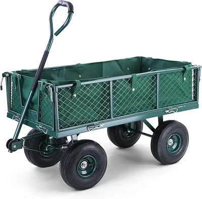 Obrázek produktu pro Přepravní vozík, zahradní vozík, vozík na nářadí, ruční vozík s pneumatikami, nosnost XL 300 kg