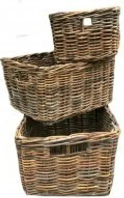 Produktbild von Korb mit V-förmigem Korbgeflecht, 40 x 30 x 20 cm, Grubenbraun