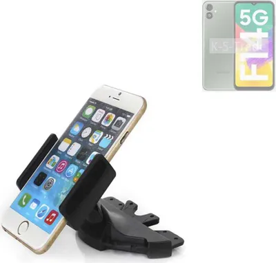 Produktbild von K-S-Trade CD Schlitz Halterung kompatibel mit Samsung Galaxy A14  Autohalterung KFZ-Halter Radio Handy Halterung 360° drehbar schwarz