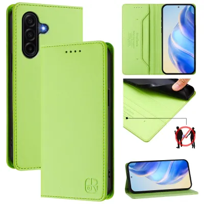 Produktbild von Lederhülle für Samsung Galaxy A37 Hülle Flip Brieftasche Kartenfächern Ständer Schutzhülle Grün