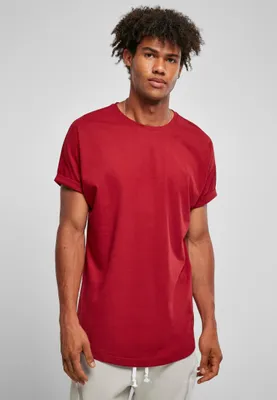 Produktbild von Long Shaped Turnup Tee brickred XS