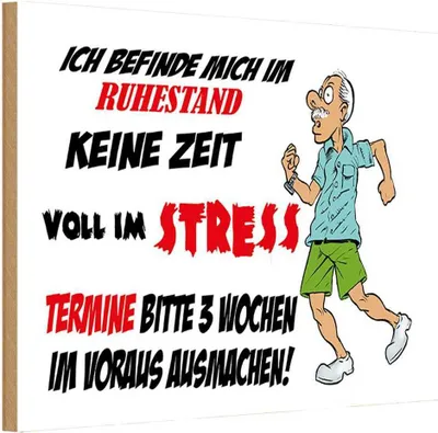 Produktbild von vianmo Holzschild 20x30 cm ich befinde mich im Ruhestand Dekoration