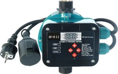 Produktbild von CHM GmbH® Pumpensteuerung Druckschalter CH-18  (EIN- und Abschaltdruck einstellbar) mit Trockenlaufschutz für Pumpen bis 2,2 Kw