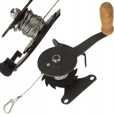 Produktbild von FEINZ | Grillzubehör Kettenwinde - mit Karabiner und Schnur - ideal für Grill und Lagerfeuer - robust und praktisch