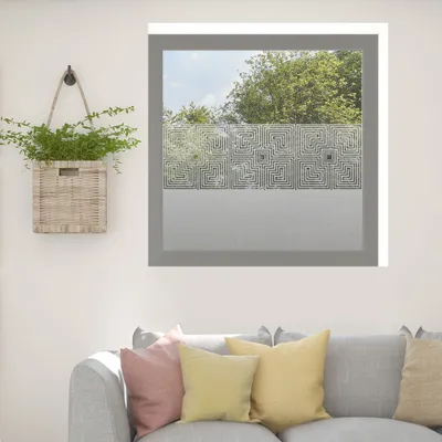 Produktbild von Sichtschutz Milchglas selbstklebend Klebefolie 60 cm x 39 cm Ornament eckig