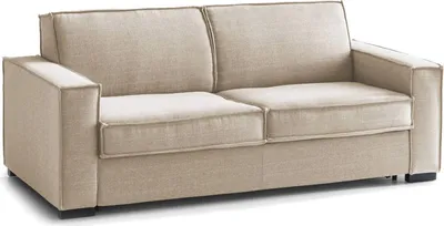 Produktbild von Schlafsofa Samantha, 2-Sitzer-Sofa, 100%  Italy, Wohnzimmersofa mit drehbarer–ffnung, aus gepolstertem Stoff, mit schmalen Armlehnen, Cm 160x95h90, Beige