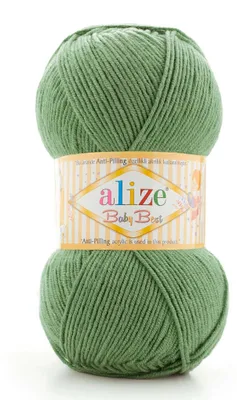 100g Strickgarn ALIZE Baby Best uni Babywolle Wolle Antipilling 954 blassgrün