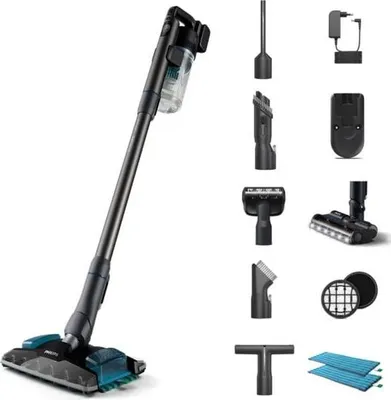 Obrázek produktu pro Philips Bezšňůrový vysavač SpeedPro Max 8000 Series Complete, Tyčový vysavač 2 v 1, Bezsáčkové, Modrá, 0,6 l, Suché a mokré, Cyklónový / filtrace