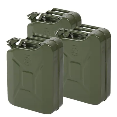 Image de 3x tôle d'acier bidon de carburant vert 20L