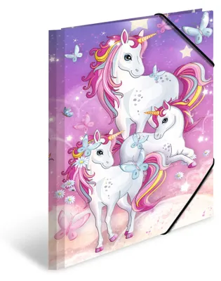 Immagine prodotto di Cartella unicorno in cartone A4 confezione da 3