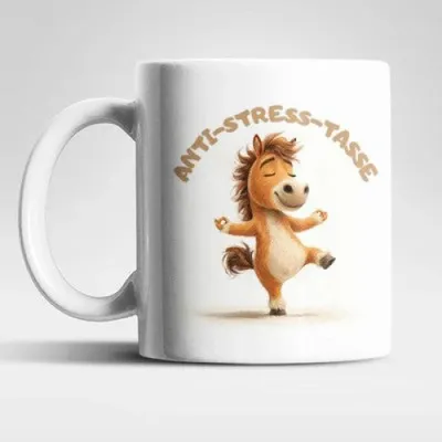 Produktbild von Anti Stress Pferd Yoga Kaffeetasse Teetasse Tasse Geschenkidee 325 ml