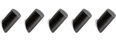 Obrázek produktu pro Černé dřevěné háčky 3 x 8 cm, 5 kusů, na bundy a čepice