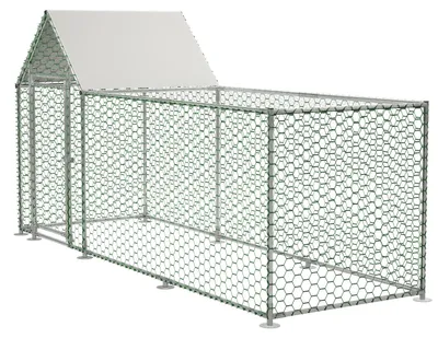 Productafbeelding van Dierenren - Konijnenren - Kippenren - Puppyren - Klein Dierenren - 3x1x1,5m - Roestvrij Stalen Frame