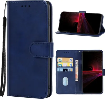 Produktbild von König Design Hülle kompatibel mit Sony Xperia 1 IV Kunstleder Handyhülle - Handy Case Blau