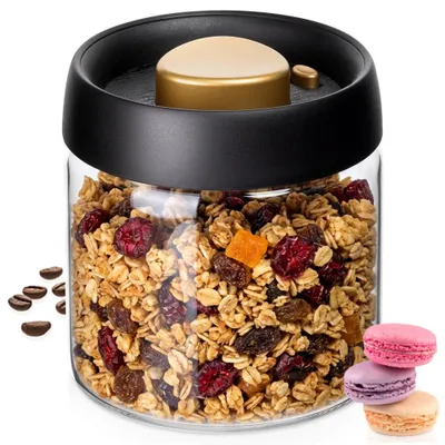 Produktbild von Vakuum-Vorratsbehälter aus Borosilikatglas, 550 ml, luftdicht, für Kaffee, Tee und Gewürze
