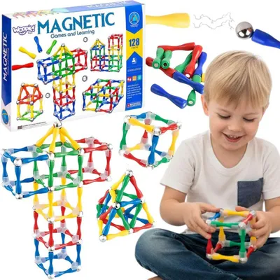 Image de Blocs de construction magnétiques Woopie 3D, 128 pièces, format XXL
