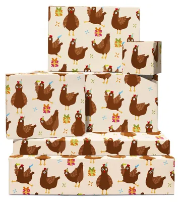 Zdjęcie produktu dla Zestaw 6 arkuszy zabawnego papieru do pakowania prezentów, idealny na urodziny