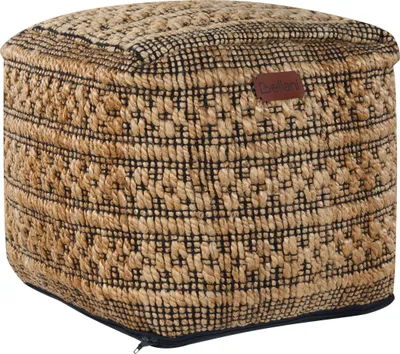 Produktbild von BELIANI Pouf Beige aus Jute Baumwolle 40 x 40 cm Quadratisch mit Füllung Boho Stil Hocker Wohnaccessoires für Wohnzimmer Schlafzimmer Flur