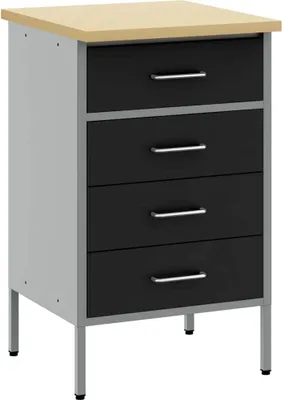 Obrázek produktu pro Pracovní stůl se zásuvkou Černá a šedá 50 x 55 x 85 cm