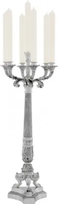 Image de Casa Padrino Luxus Barock Kerzenhalter Silber Ø 30 x H. 79 cm - Somptueux chandelier en métal de style baroque - Accessoires de décoration baroques