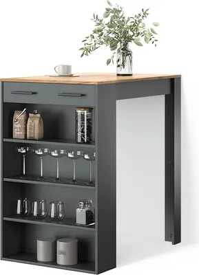 Produktbild von Bartisch Livinity Regusa Anthrazit/Goldkraft Eiche 67 x 100 cm, Model 55905