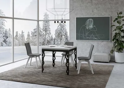 Immagine prodotto di ITAMOBY - Tavolo apribile 90/180x90 cm Karamay Libra bianco frassino telaio antracite