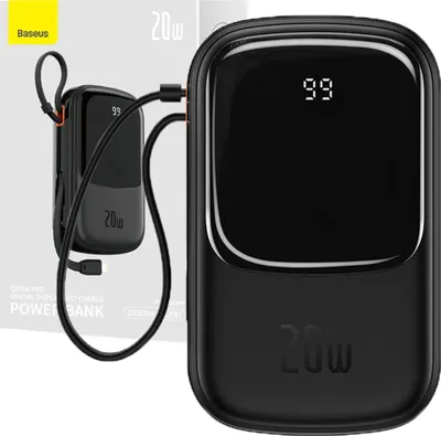 Immagine prodotto di Powerbank Baseus Qpow PRO with Lightning cable, USB-C port and USB 20000mAh, 20W (Black)