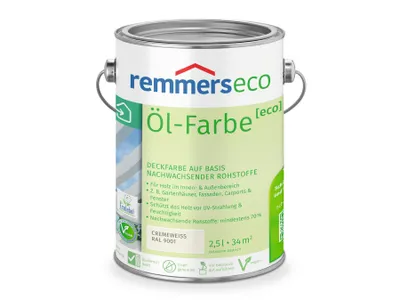 Produktbild von Remmers Öl-Farbe [eco] cremeweiß (RAL 9001) 2,5 l, Holzlack