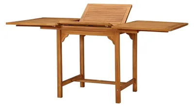 Produktbild von Ausziehbarer Gartentisch mit Schirmloch aus Teakholz (110-160) x 80 x 75 cm