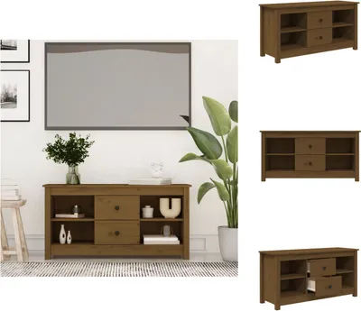 Produktbild von vidaXL TV-Schrank Honigbraun 103x36,5x52 cm Massivholz Kiefer -  TV-Möbel